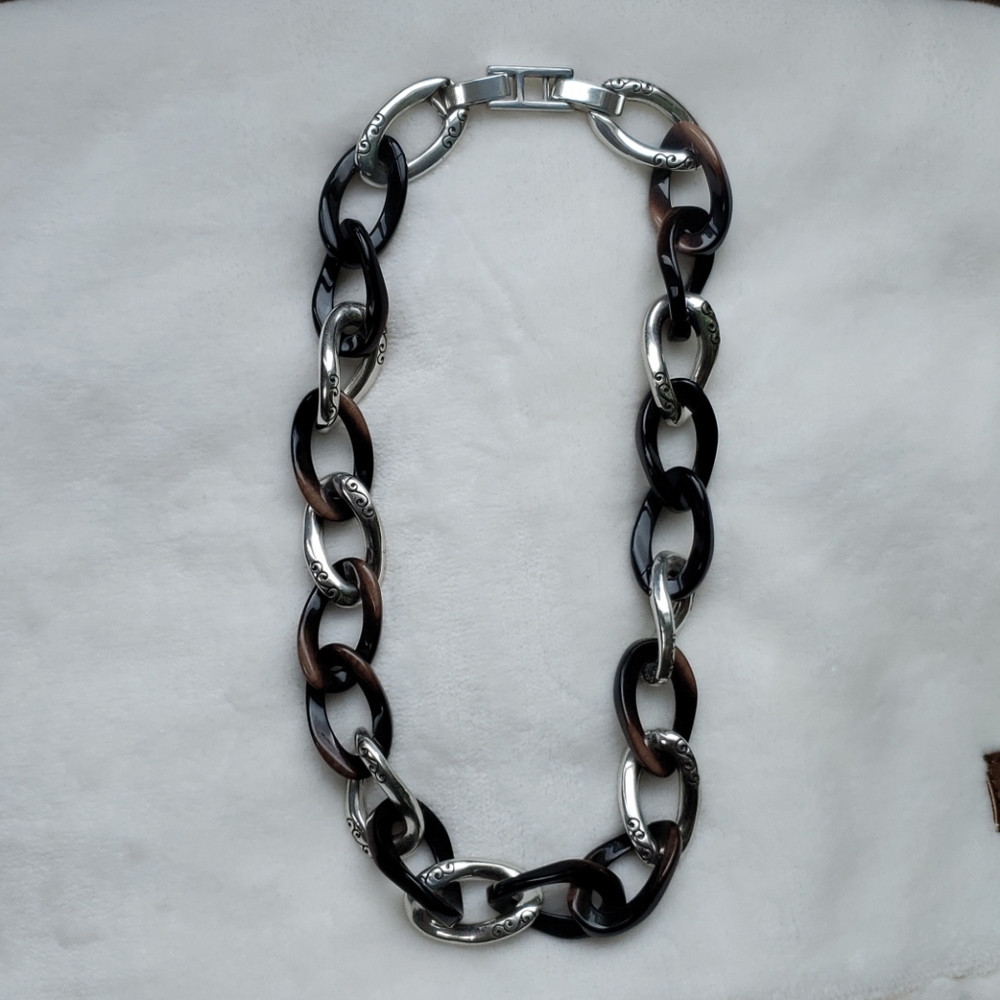 Gorgious Brighton Twisted Oval Link Necklace Multi